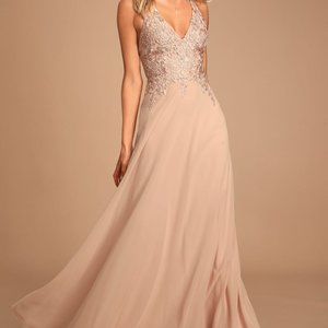 Lulu's "Love You Truly" blush pink maxi dress